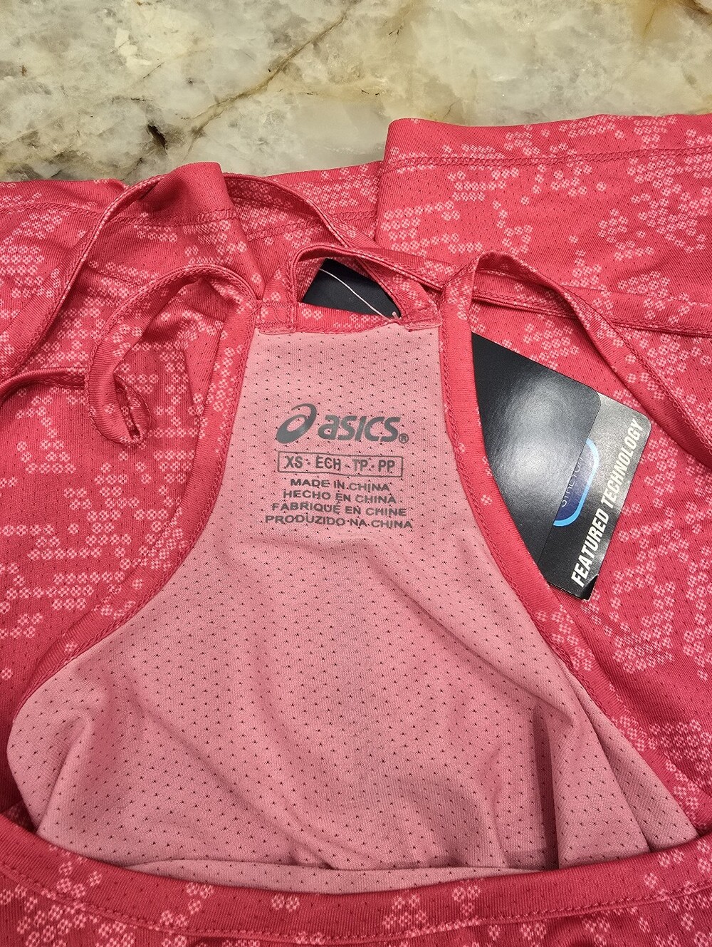 NWT ASICS athletic tank top deep fuchsia/ raspberry pink XS - Picture 4 of 6